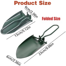 HREDZEO Folding Shovel,Portable Mini Foldable Shovell Survival Spade Multi‑Functional for Outdoor Fishing Camping Trenching Hiking Survival Car Emergency