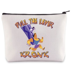 BWWKTOP Kronk And Yzma Cosmetic Makeup Bag Emperor Movie Gifts Pull The Lever Kronk Makeup Zipper Pouch Bag Kuzco Llama Merchandise (Pull The Lever)