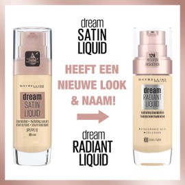 Maybelline New York Make-Up, Dream Radiant Liquid Make-Up, Liquid Foundation, No. 37 Vanilla, 30 ml