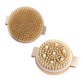 2 Stück Massagebürste, Dry Brush, Dual-Use Trockenbürste mit Natürlichen Borsten, Trockenbürste Körper für Massage, Entfernen Tote Haut Und Cellulite mit Naturborsten