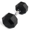 Power Systems Rubber Octagonal Dumbbell, 25 Pounds, Black/Silver (61525)