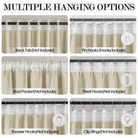 ABBRIGE Extra Wide Blackout Curtains Room Separator Soundproof - Floor to Ceiling Curtain for Ceiling Track or Rod with Hooks - Privacy Room Divider Curtains for Wall Ceiling Mount Track, 1 Panel