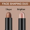 Apooliy 2pcs 2-in-1 Cream Contour & Highlighter Sticks,Non-Greasy Bronzing and