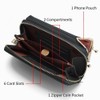 Women's Crossbody Phone Wallet, Multi-functional Leather Purse with Zipper and