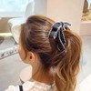 Ribbon Bow Banana Hair Clips for Women Girl，2PCS Vertical Ponytail