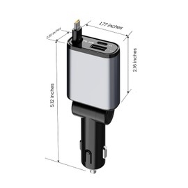 Retractable Car Charger 3 in 1 Fast Charging Type C Adapter Car Truck Accessories Compatible with USB C Car Phone Charger 30w Upgraded Cable Port 180° Rotary Road Trip Essentials Gift