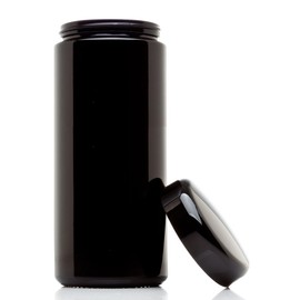 Infinity Jars Classic Black Glass Jar 1L (34 fl OZ) Ultraviolet Airtight Smell Proof, Refillable Container, Screw top Jar for Long term storage Coffee, Spices, Tea, Dried Goods for Kitchen