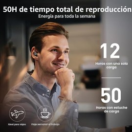 TOZO T6 Auriculares inalámbricos, auriculares Bluetooth, auriculares intrauditivos con sonido estéreo, 50 horas de reproducción, llamada clara AI, est