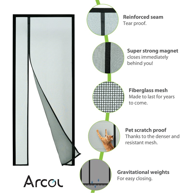 ARCOL Magnetic Fly Screen for Door - Fly Screen for