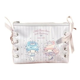 Marimo Craft SRDM-025 Little Twin Stars x Dolly Ribbon Pouch, Little Twin Stars x Dolly (W x H x D): 7.3 x 5.1 x 1.6 inches (185 x 130 x 40 mm)