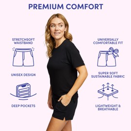 Jambys Boxers with Pockets | House Shorts Unisex Lounge & Sleep Shorts for Women and Men, Multi-Use Pajama Shorts, Womens & Mens Boxer Sweat Shorts