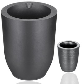 Graphite Crucible Set, 6KG Furnace Casting Melting Metal Crucible and 0.5KG Small Black Carbide Furnace Torch Casting Metal Cup for Gold Silver Copper