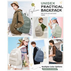 Green Cute School Backpack with Laptop Compartment Small Travel Laptop Backpack for Women Men Waterproof College Backpack Simple School Bag for Teens Girls Boys