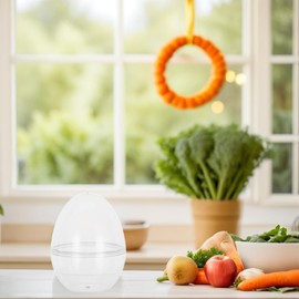 12pcs Clear Fillable Easter Eggs Transparent Candy Packaging Flat Bottom Eggs for Easter Party Favors and Decorations Small Presents and Crafts