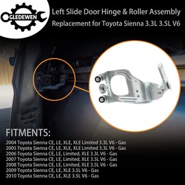 Slide Door Hinger & Roller Assembly, Compatible with 2004-2010 Toyota Sienna, Left Driver Side | Replaces# 68390-08031 6839008031 Middle Center Sliding Door Roller