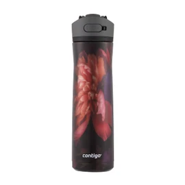 Contigo Ashland Chill 2.0 Stainless Steel Leak-Proof Water Bottle with Straw and Carry Handle for Easy Travel, Vacuum-Insulated and BPA-Free, Night Flower, 24 oz (709 mL)