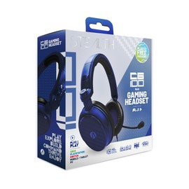 STEALTH C6-100 Gaming Headset for PC - Blue, Compatible with Current Gen Consoles, with Flexible Mic, 3.5mm Jack, 1.5m Cable, Lightweight, Comfortable and Durable