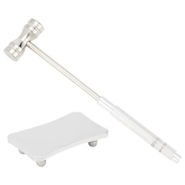 OLYCRAFT 16 x 3.4 x 1.4 cm Mini Steel Hammer Double Head Hammer with 4 x 6.1 x 1.3 cm Steel Plates for Punching Jewellery Metal