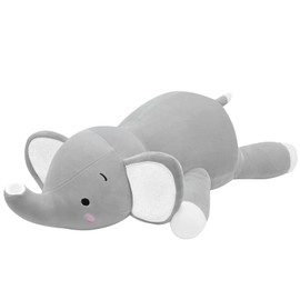 CSVBTRF Weighted Stuffed Animals, 4.2 lbs 23" Elephant Plush Hugging Pillow for Gift, Grey Elephant Stuffed Animals