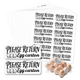 GOMAKERER 180 Stück Farm Fresh Eierkarton Etiketten, Bitte Geben Sie Eierkartonaufkleber Zurück Wasserdichter PET Kleber Für Eierverpackungen Für Kartonbehälter Landwirtschaftliche Vorräte 25x67mm
