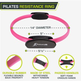 The ProsourceFit Resistance Ring enhances Pilates Workouts with Light Resistance to Help Tone and Strengthen Your Entire core and Body, 14-Inch