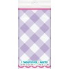 Unique 25533 Plastic Tablecloth-2.13 m x 1.37 m-Pastel Gingham Party-1