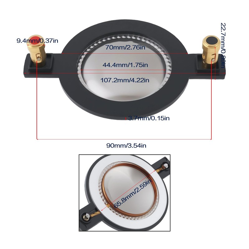 ECSiNG 44.4 mm 8 Ohm High Voice Coil Replacement for
