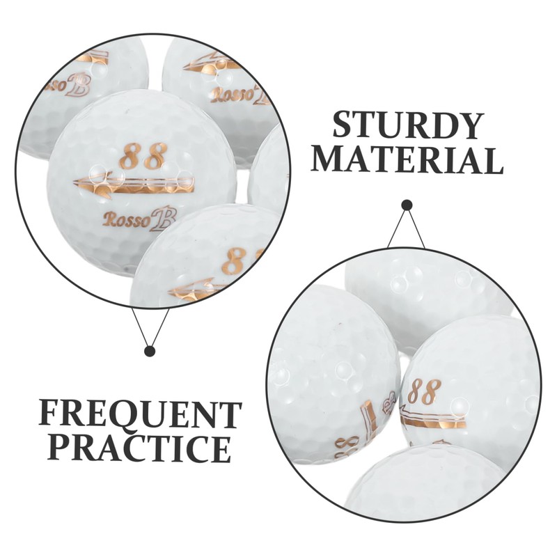 Kisangel 6pcs Golf Training Balls Durable White Rubber Practice Balls