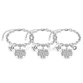 Best Friendship Gift for Woman 3 Pcs Stainless Steel Bracelet Bestie Gifts for Women Valentines Day Christmas Birthday Gift for Her BFF Friends Couples Sister Gifts from Sister Silver Chain Bracelet
