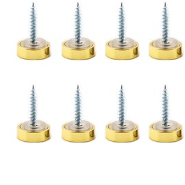Thickened Pure Copper Mirror Screw, Decorative Cover Cap Nail, Glass Advertisement Screw, Polishing Gold 12mm - (8 Pcs)