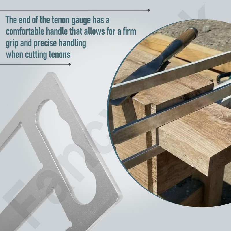 Timber Frame Tenon Gauge Tool 【1.5" and 2" slots w/handle】,Made