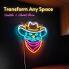 Cowboy Cat Neon Sign - Adjustable Dimmable LED Neon Light,