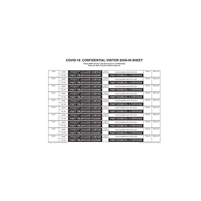 Cherry GDPR Compliant Confidential Visitor Sign in for COVID-19 Duplicate