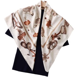 MAIRY Ladies Scarves Square Scarfs for Women Flower Printed Satin Headscarf Multipurpose Shawl Neck Scarfs, GB090195