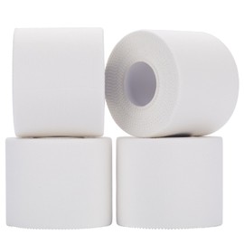 4 Rolls Sports Tape White, 5 cm x 10 m Tape Sports Tape Football Tape Medical Tape Finger Tape Tape for Football Volleyball All Sports – Strong Adhesion, Tearable & Skin-Friendly