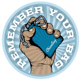 ChicoBag VITA Abstract Designer Compact Reusable Shopping Tote with Attached Pouch and Carabiner Clip - Matrix