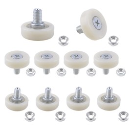 UFURMATE 10Pcs Drawer Rollers POM Plastic Cabinet Drawer Slides Wheels with Nuts Drawer Roller Slide Guides Pulleys for Furniture DIY Replacement Parts (Diameter 22mm)