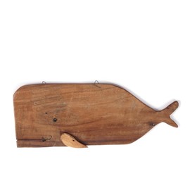 CREEDWOOD Wooden Wall Decoration Whale | Wood | Whale Figure for Hanging, Whale Shape, Maritime Wall Decoration, Fish Wood Hanger | Size: 50 cm