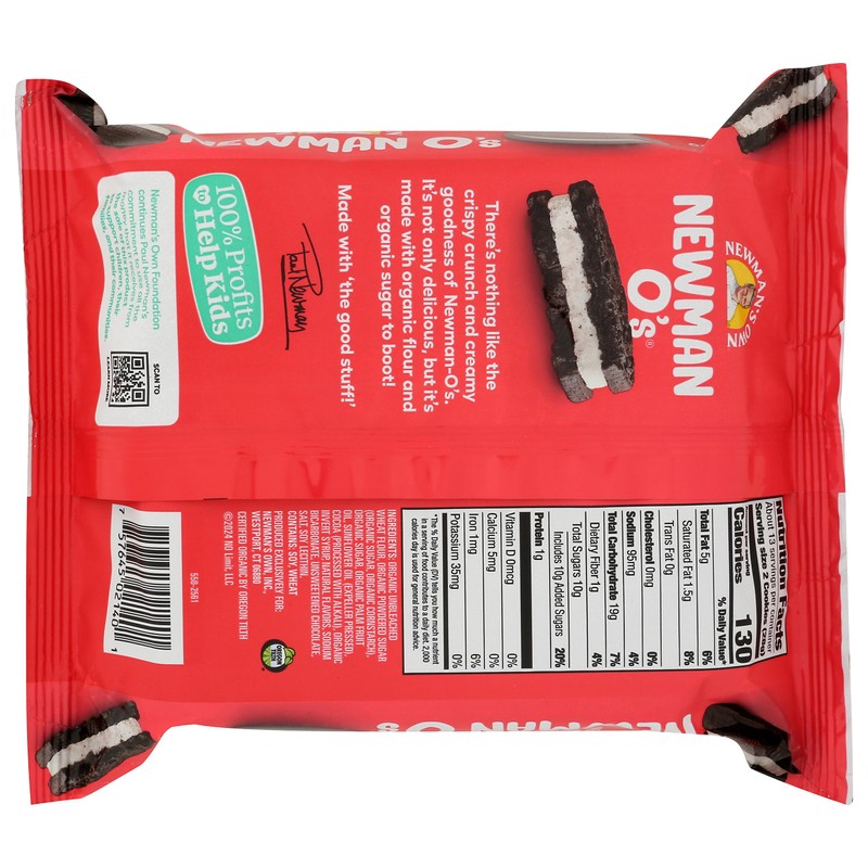 Newman's Own Organic Cookie O Chocolate Vanilla Creme, 13 oz
