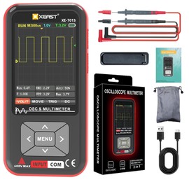 XEAST Handheld Oscilloscope Multimeter Digital - 9999 Counts, 5MHz Bandwidth, 48MSa/s High Sampling, High Precision LED Colour Large Screen, Auto Calibration Function XE-701S
