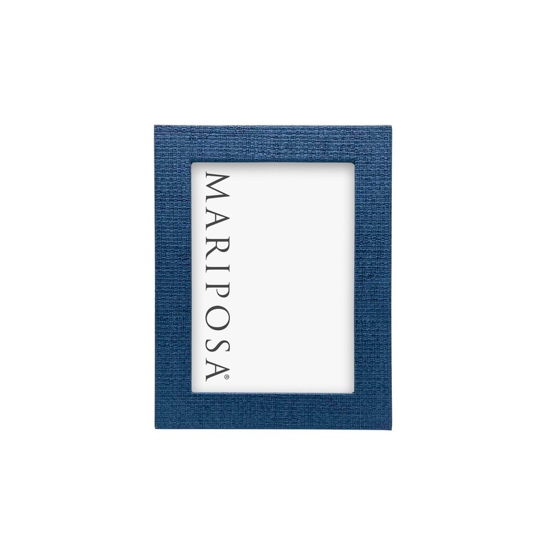 MARIPOSA INDIGO FAUX GRASSCLOTH 5x7 FRAME |BLUE | TEXTILE |