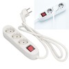 European Power Strip 3 Way ABS and Copper Multiple Outlet