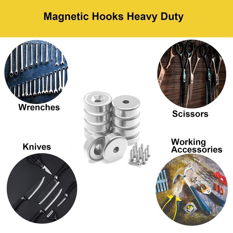 AntMag Neodymium Round Base Cup Magnets 40 lbs Pulling Force