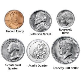 MiniPix YOU PICK - US Coins Round MiniPix Bundle of 2 Mini Puzzles - 140 Pieces each