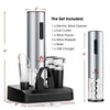 COSTWAY Electric Wine Bottle Opener Set, 6-in-1 Rechargeable Corkscrew Opener