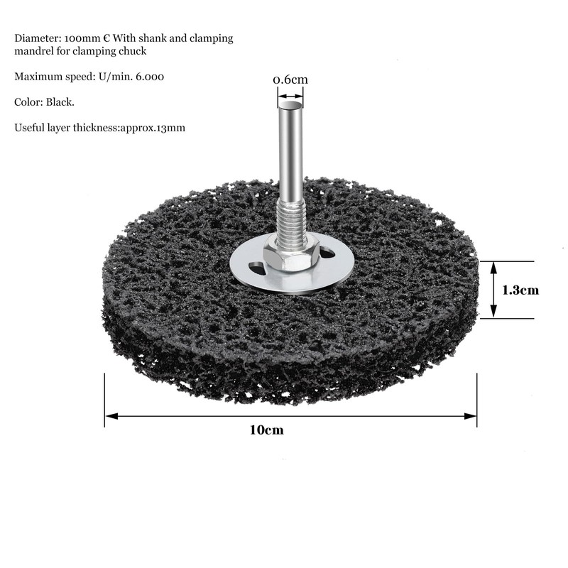 profiwoab Pack of 5 100 mm Nylon Fabric Disc, Coarse