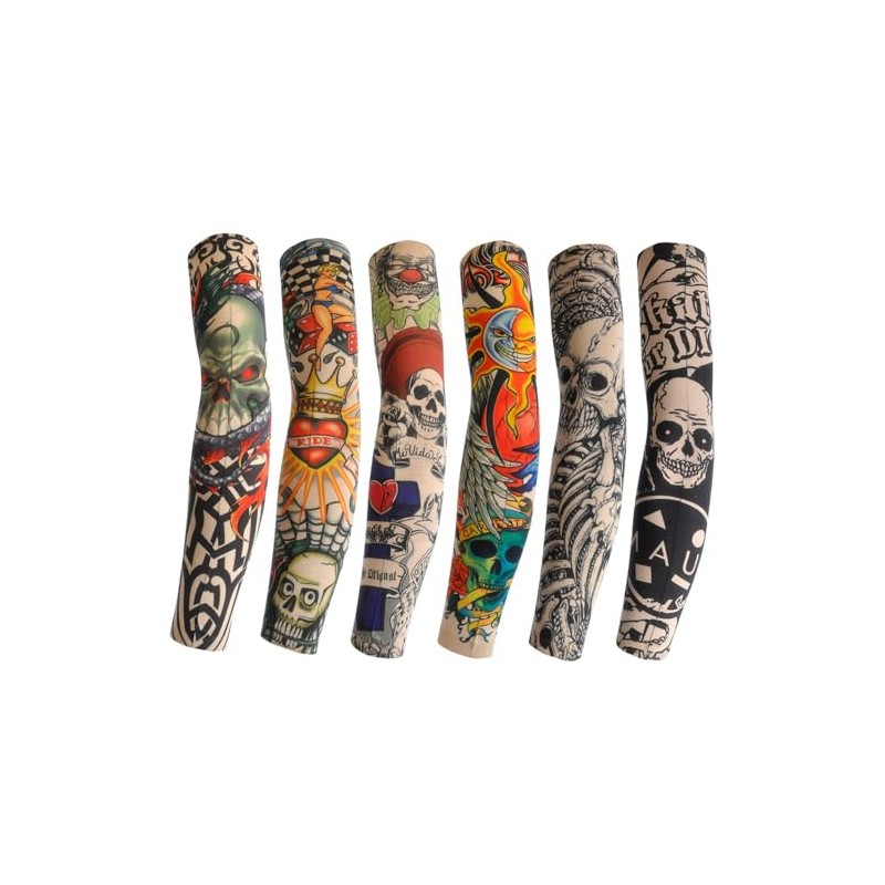 Booge 6 Pcs Temporary Tattoo Arm Sleeves, Unisex Arts Temporary
