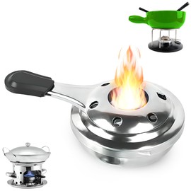 MoniDecor ® Portable Alcohol Burner Fondue Alcohol Burner Decorative Alcohol Burner Camping Alcohol Stove Alcohol Burner, Stainless Steel