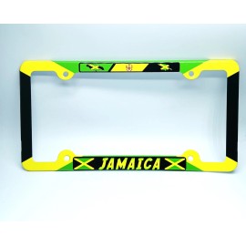 DIGIART INTERNATIONAL JAMAICA JAMAICAN FLAG ALUMINUM CAR LICENSE PLATE FRAME FLAG OF JAMAICA