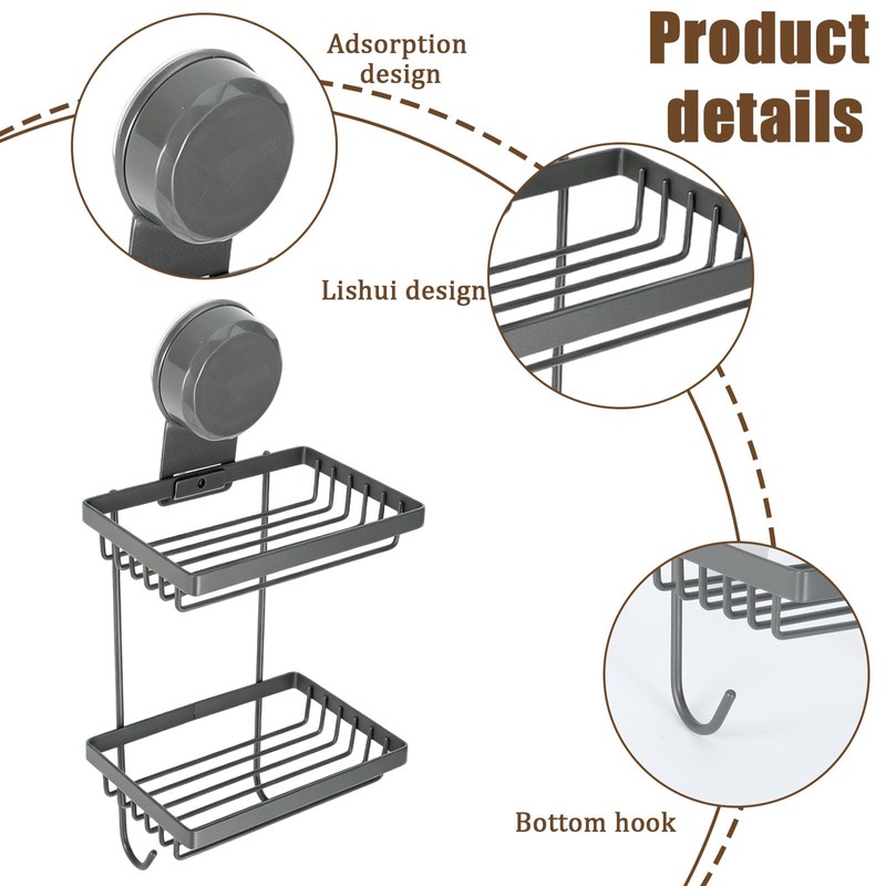 Shampoo Bar Holder for Shower, 2-Tier Carbon Steel Soap Dish